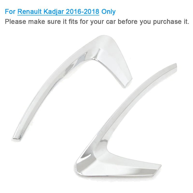 For Renault Kadjar 2015-2018 Car Accessories Rear Fog Lights Covers Decoration Lamp Frame Trim Abs Chrome Car Styling