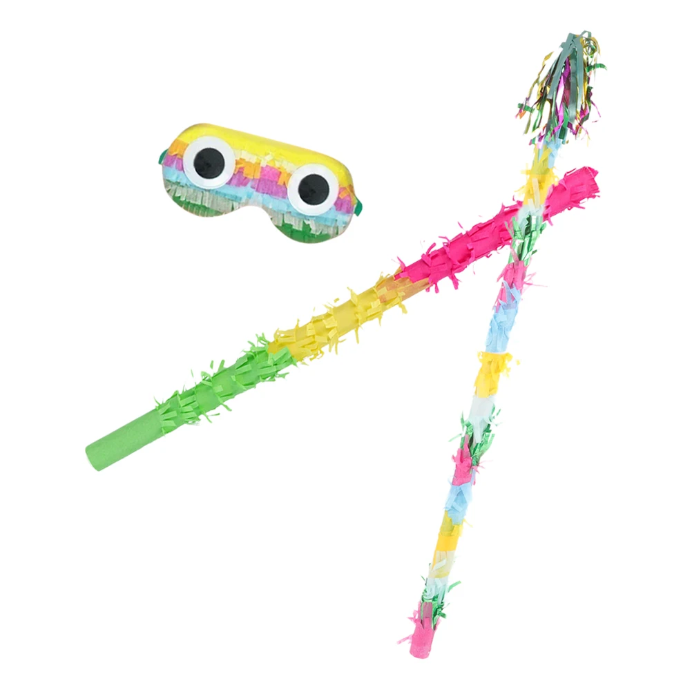 

Pinata Decoration Stick Bright Color Safe Fun Party Game Toy Pinata Stick Blindfold Birthday Festival Celebration Paper Sticks