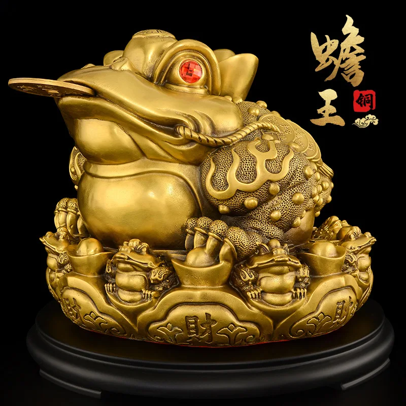 

Fortune Toad Decoration Brass Three-Legged Golden Toad Golden Cicada Office Living Room Decoration Shop Opening Gifts Large