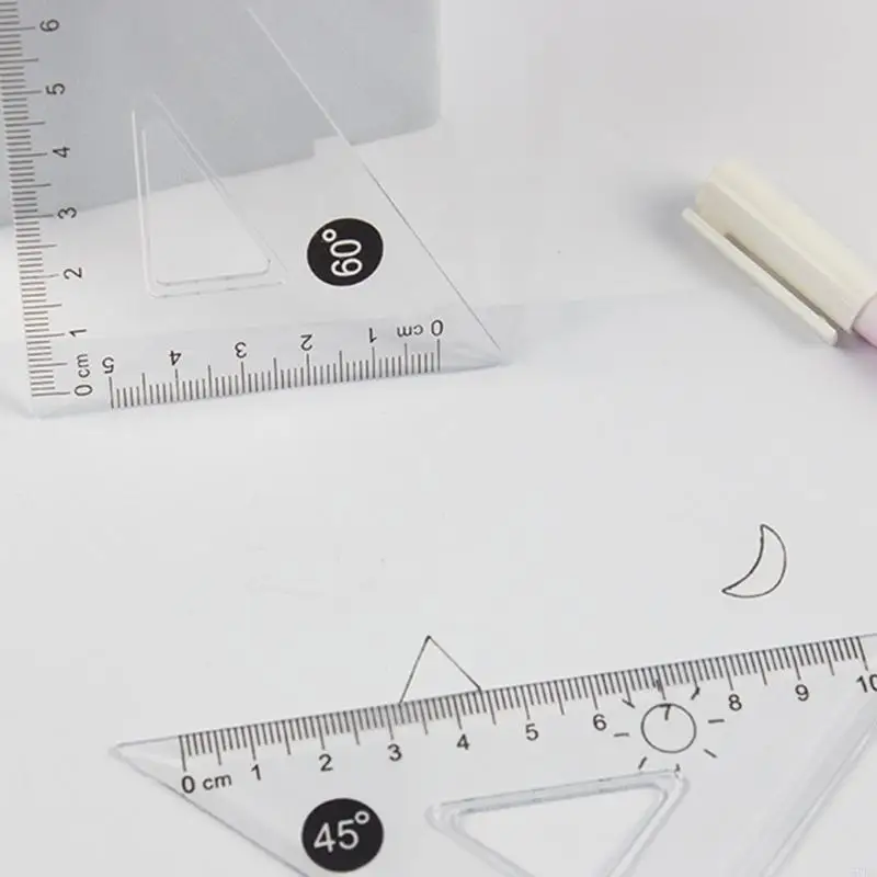 4 PCS Ruler set plastica matematica geometria set matematica triangola