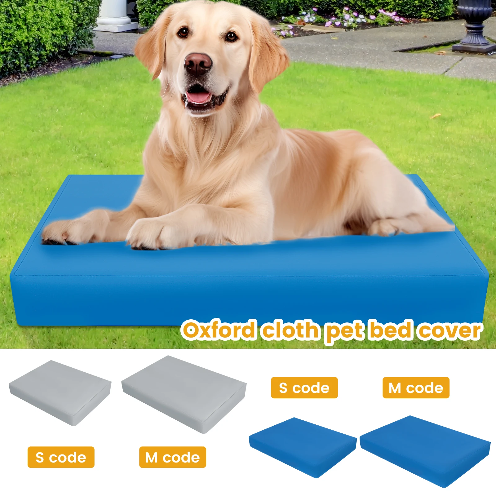 Hundebett-Abdeckung, Oxford-Stoff, wasserdicht, Hundebett-Schutzabdeckung mit Reißverschluss, abnehmbare Hundebett-Einlage, leicht zu waschen, Heimtierbedarf, S/M