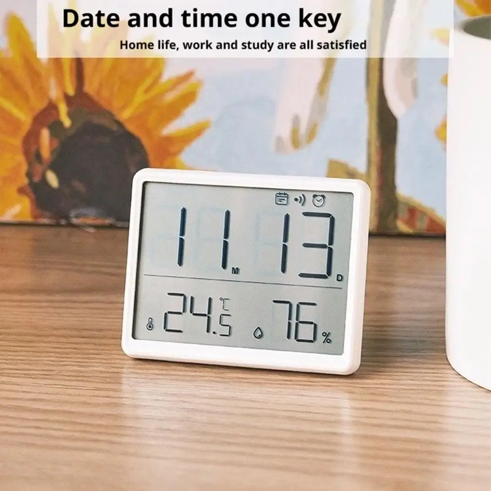 ساعة منبه مغناطيسية LCD رقمية مثبتة على الحائط للثلاجة وساعة مكتب رفيعة للغاية لغرفة المعيشة بجانب السرير #5