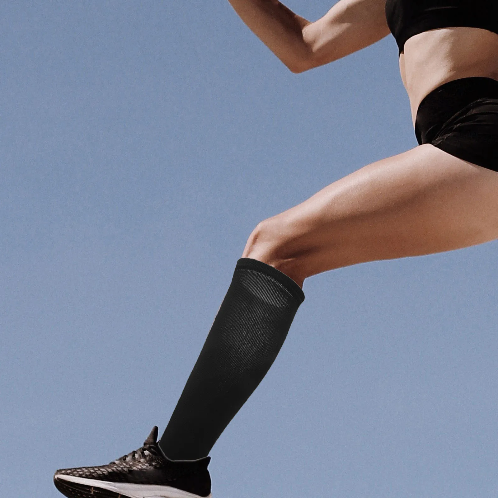 

1 пара спортивных компрессионных рукавов для голени (унисекс), дышащие, для защиты голени и ног, для футбола, бега, пеших прогулок, занятий спортом