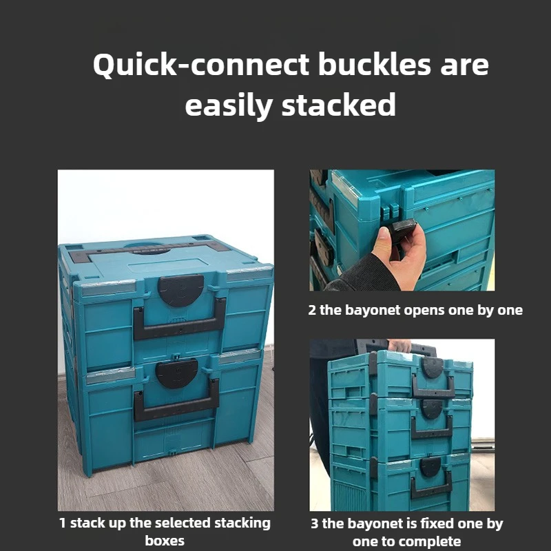 Stackable Toolbox Multifunction Parts Storage Box Professional Waterproof Car Mechanic Tool Storage Case Hardware Tool Organizer