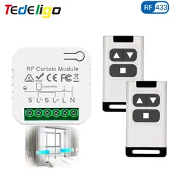 433MHz 16A 2 Way Curtain Switch Wireless Remote Control Roller Shutter Switch 110V 220V 240V Blind Switch Module with Transmiter