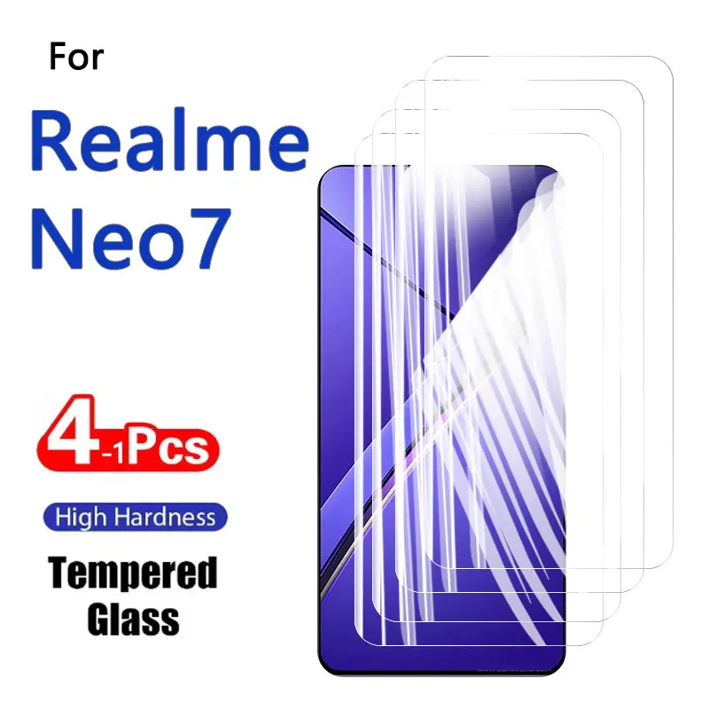 1–4 Stück HD-Displayschutzfolien für Realme Neo7 Neo 7, gehärtetes Glas, Kristall, 9H, hohes Aluminium, kratzfestes Gehäuse, freundlicher Fingerabdruck