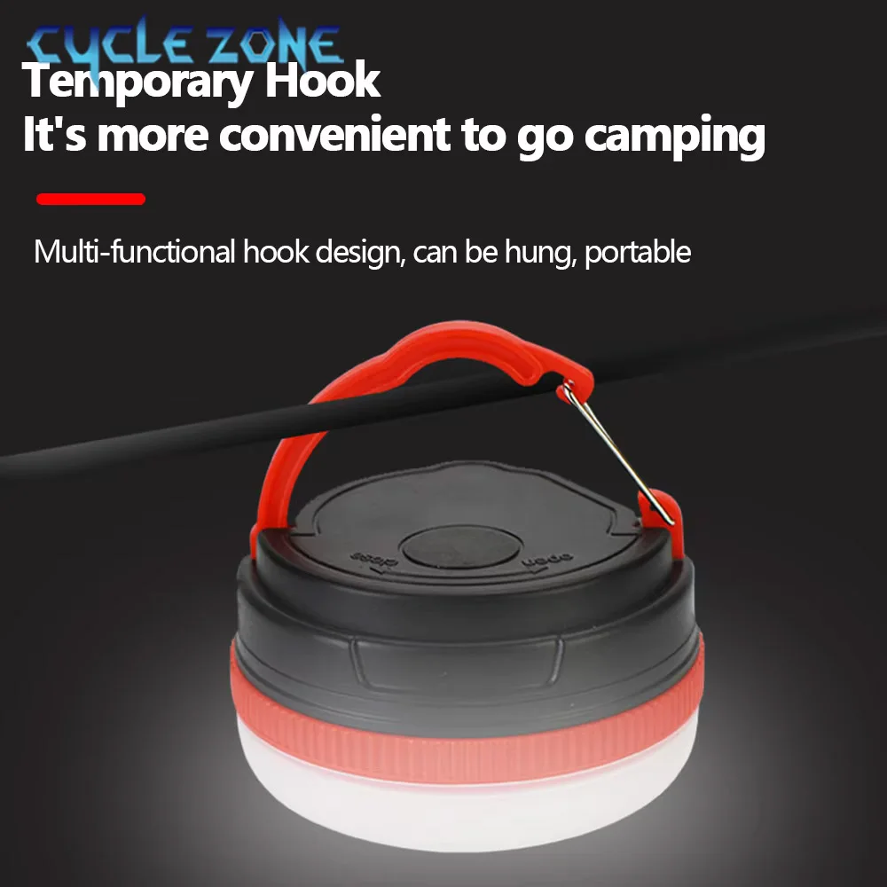 Lumières de camping LED avec base magnétique, 3 modes d'éclairage, lampe de camp portable, lumière d'urgence pour le travail de nuit en plein air, la randonnée