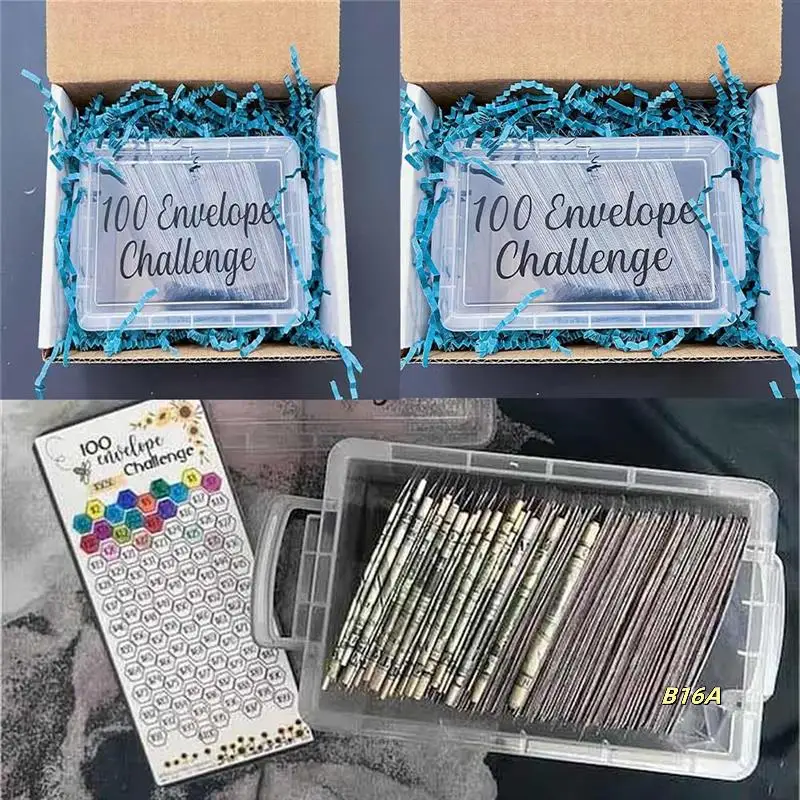 

100 Envelopes Money Saving Challenge Budget Planning Handbook Mastering The Progress With Storage Box For Repay A Easy To Use