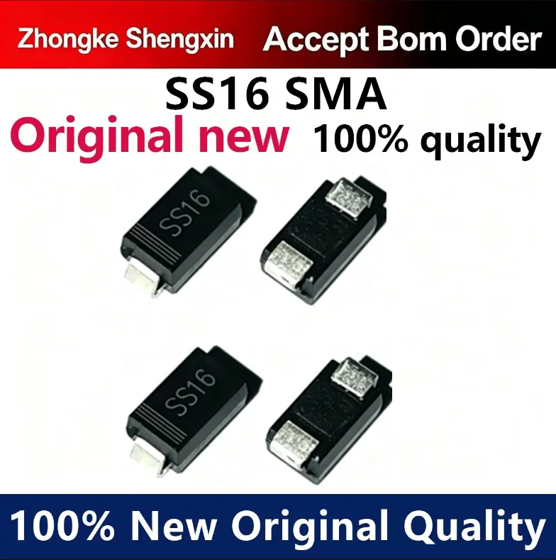 （5pcs-10pcs）Brand new SS16 SMA patch SR160 1A/60V DO-214AC Schottky diode