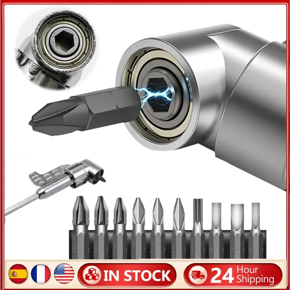 

105 Degree Right Angle Drill Adapter Right Angle Drill Attachment Screwdriver Joint with Multi-function Bend Screwdriver Bit
