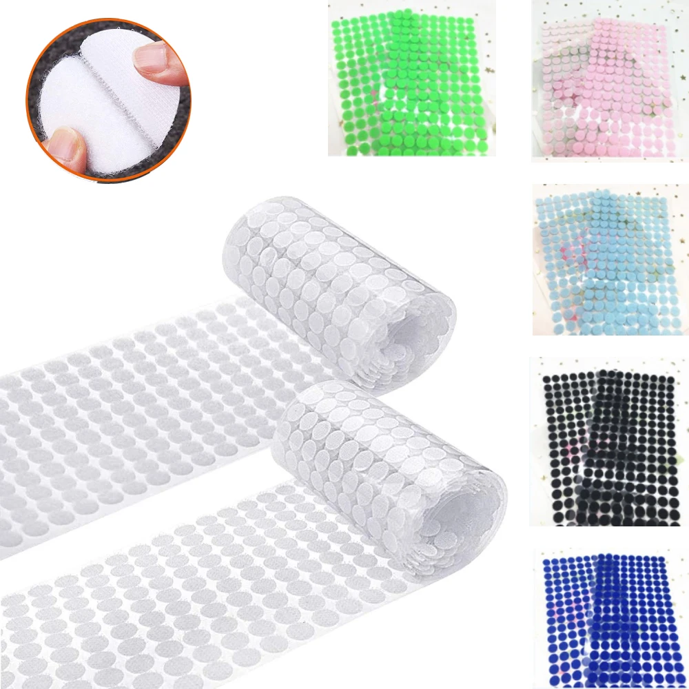 Self Adhesive Tapes Round Dot Stickers 10/15/20/25/30mm Fabric Fastening Mounting Double Sided Heavy Duty for School Office Home