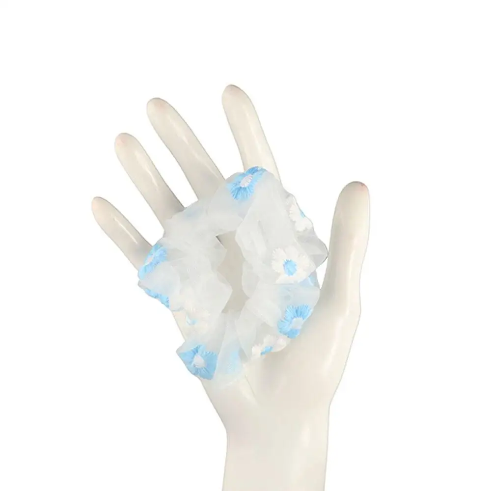 ファッション韓国ポニーテールホルダー刺繍ヘアアクセサリー花ヘアロープシュシュゴムバンドヘアネクタイ