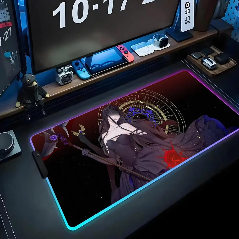 

Lord of The Mysteries Mouse Pad RGB Gaming Mousepad Big LED Pad PC Desk Mat Luminous Mouse Pad Large Keyboard Mats Table Rug