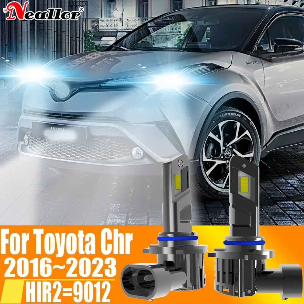 

2pcs HIR2 Led Headlight Canbus No Error 9012 Car Bulb High Power 6000K White Light Diode Lamp 12v 55w For Toyota Chr 2016 ~ 2023