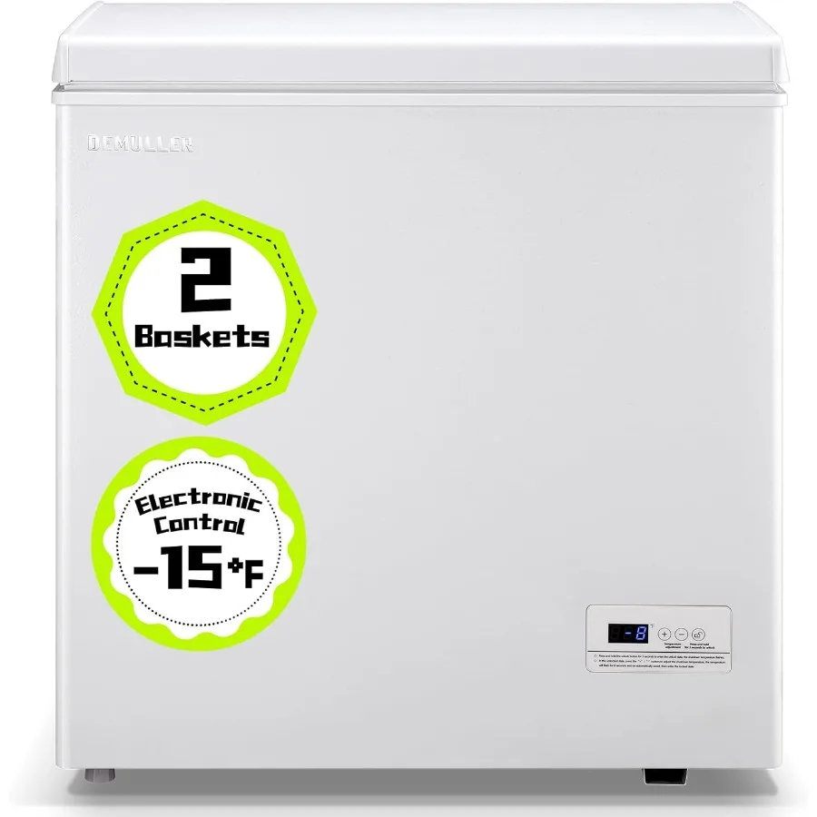 Tiefkühltruhe mit 2 Hängekörben, elektronische Steuerung auf 1 obere offene Tür, offener Gefrierschrank, energiesparend, leiser Betrieb, Perf