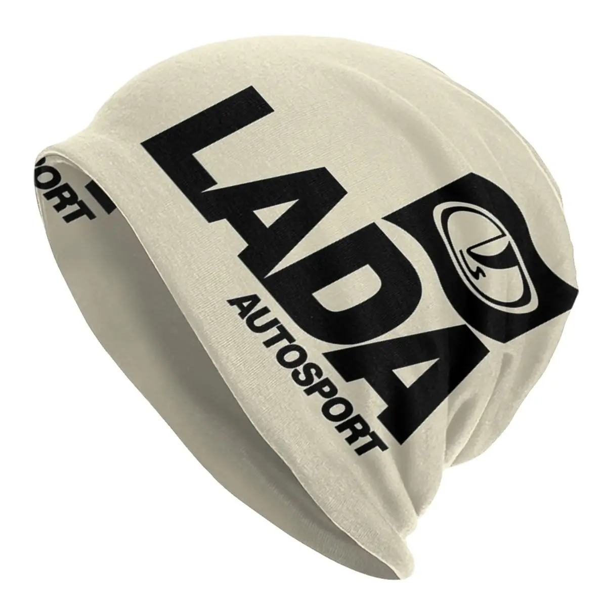 Lada Autosport With Flag Logo (black) Warm Knitted Cap Hip Hop Bonnet Hat Autumn Winter Outdoor Beanies Hats for Men Women Adult