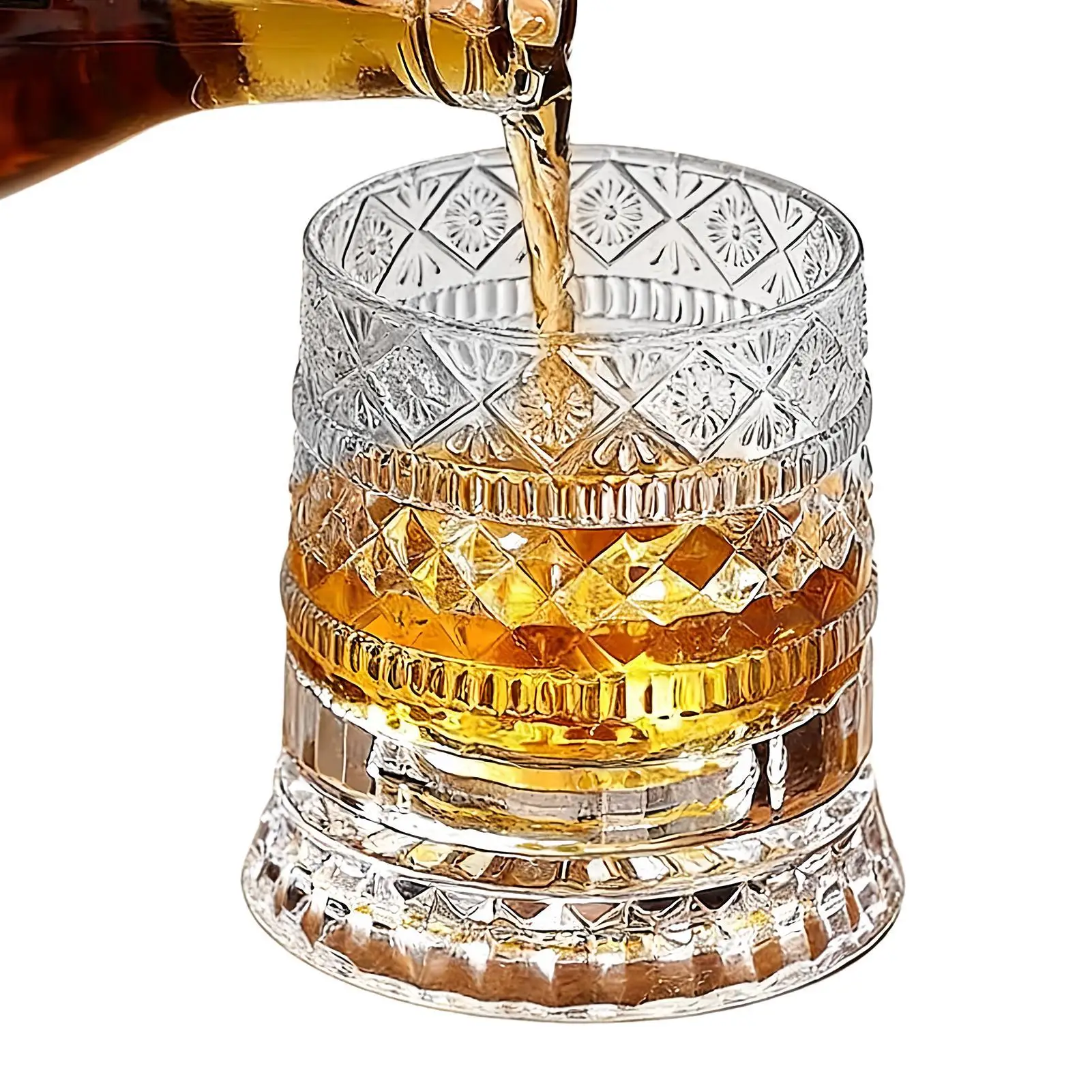 360 Degree Rotating Whiskey Glass Wine Glassware Liquor Glasses Rotating for Collectors Home Bar Entertainers Bartenders