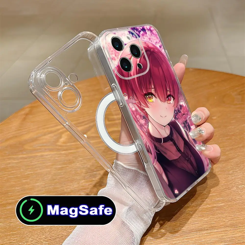 

Прозрачный чехол Holo Houshou Marine из ТПУ с поддержкой MagSafe для iPhone 17 16 15 14 13 12 11 Air Pro Max Plus Mini, цветной