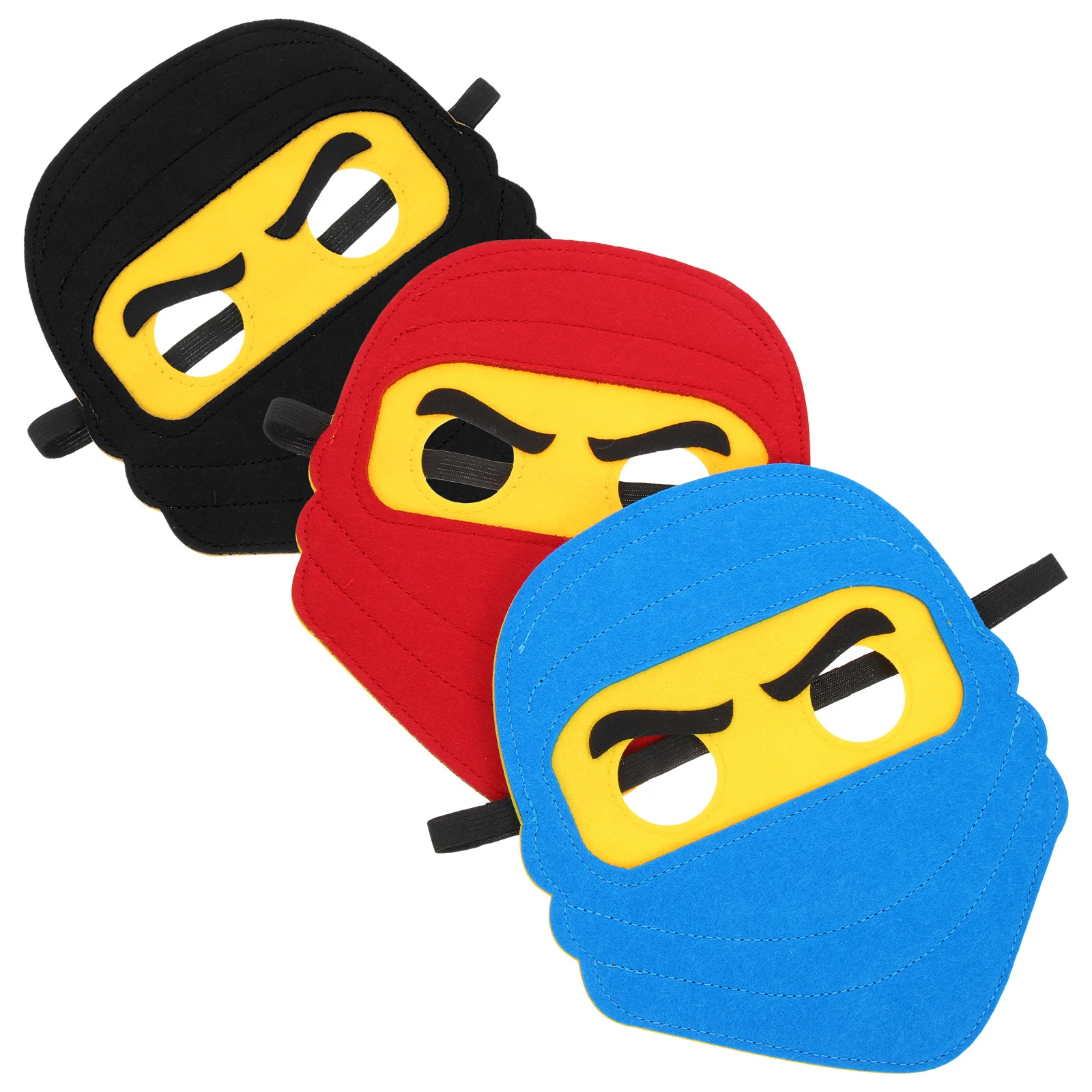 3Pcs Ninja Felt Mask Cosplay Party Costume Masquerade Kids Holiday Festival Elastic Band Kids Mardi Gras Mask Party Masks