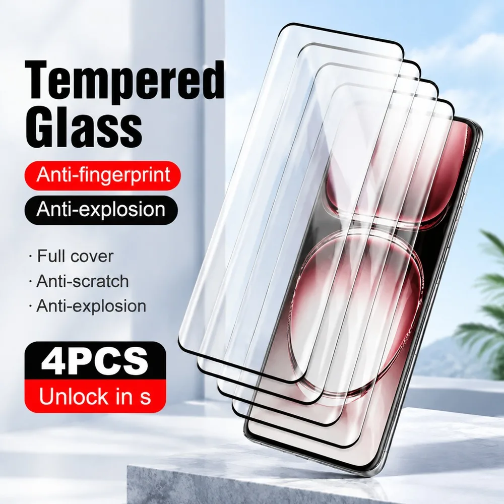 4PCS Tempered Glass For Oppo Reno12 FS 5G Reno12 Pro Reno11 Reno11 F Screen Protector For Oppo Reno11 Pro Reno10 Pro Reno10 HD