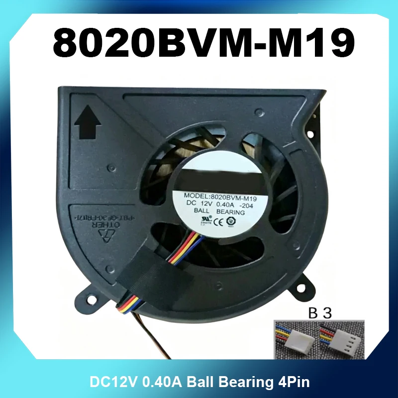 8020BVM‑M19 DC12V 0.40A Ball Bearing Turbo Blower Cooling Fan 4Pin PWM