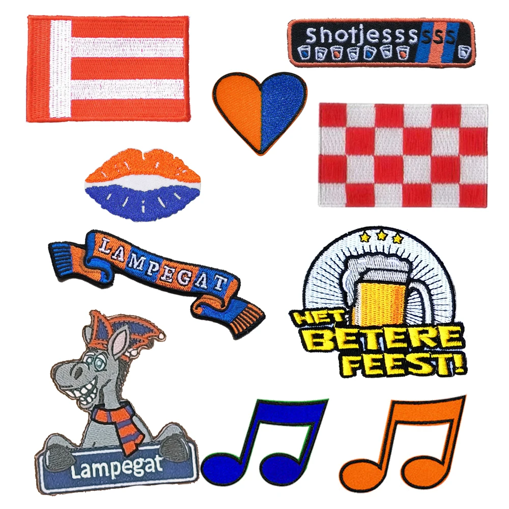 Carnival Blue And Orange Embleem for Clothing Iron on Embroidered Sew Applique Lampegat Patch 040 Patches