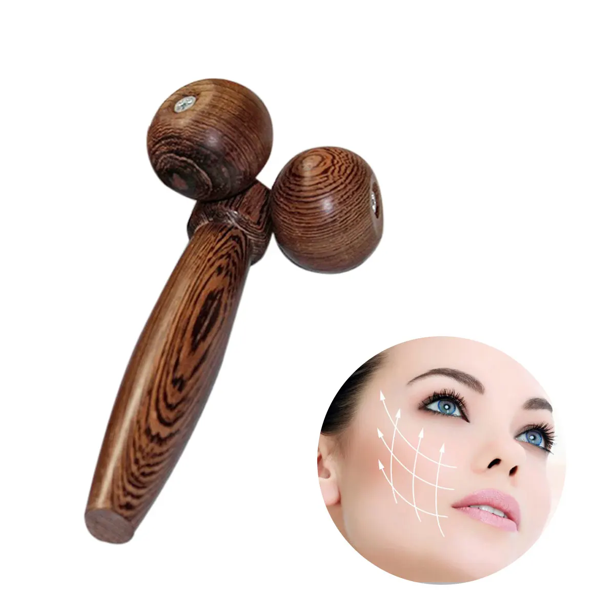 

Massager Face Roller Slimming Massagers Tool Facial Tools V Beauty Wooden