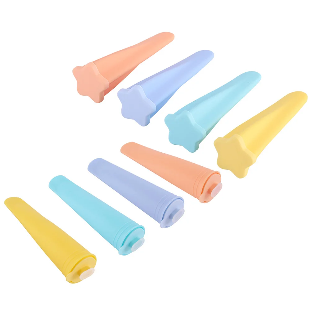8 Pcs Ice Cream Mold Maker Cube Molds Plastic Craft Popsicles Summer Conical Baking