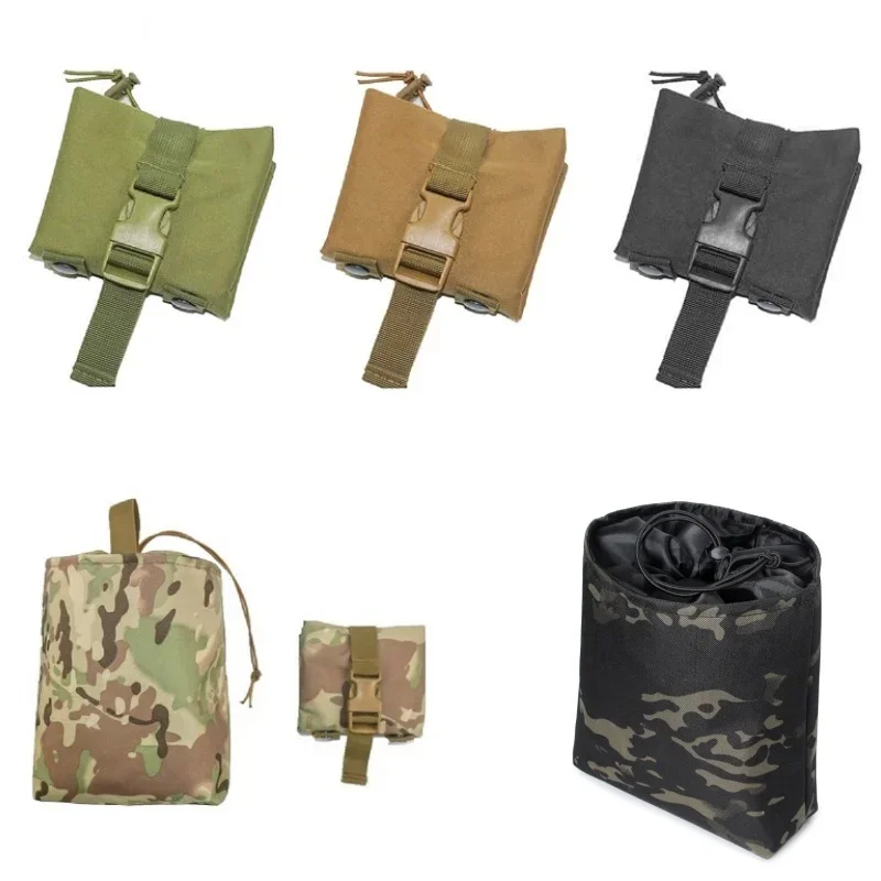 Folding Molle Tactical Magazine Dump Drop Pouch, Caça Airsoft Munição EDC Ferramenta Bag, Utilitário Dobrável, Recuperação Mag Pack