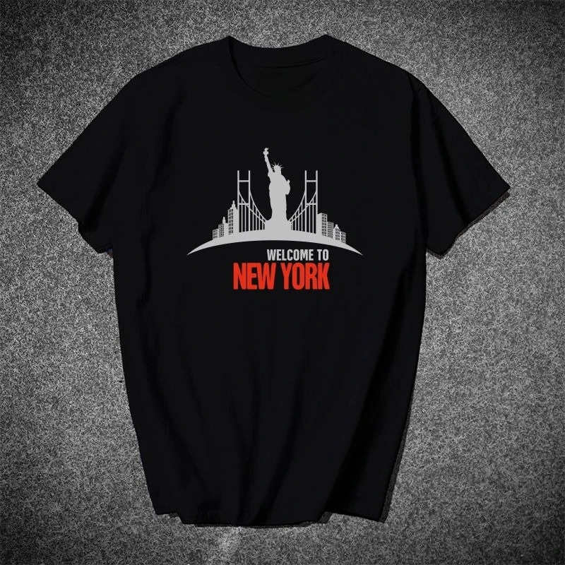 

Футболка New York Travel Memorial с коротким рукавом New York Free Muse, хлопковая мужская статуя с принтом Golden Gate Bridge, городская тема
