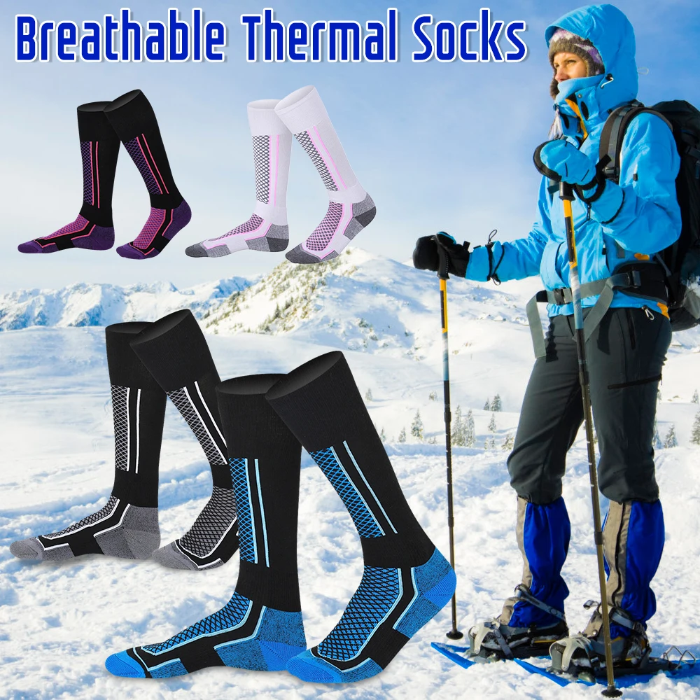 

Ski Hiking Sock Winter Warm Thickening Socks Knee Warmer Breathable Cotton Stockings Outdoor Anti-Cold Skiing Women Men Children