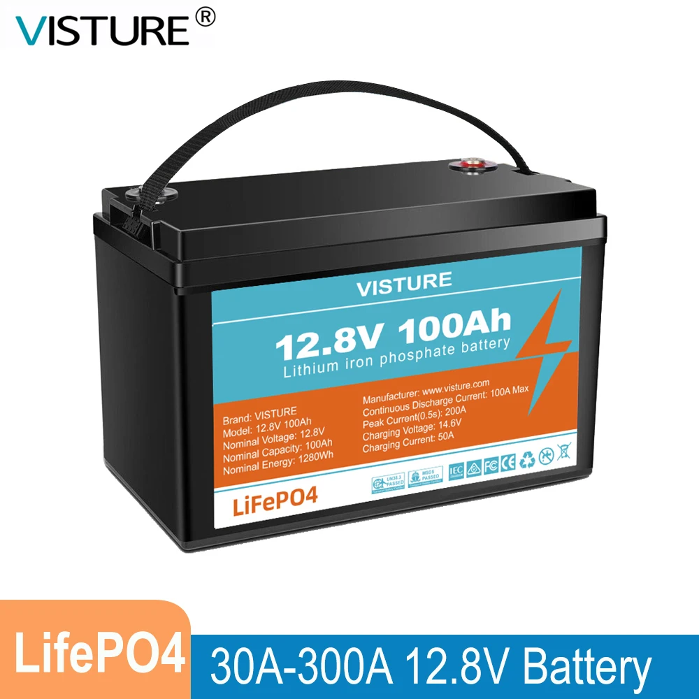 

12.8V LiFePO4 Battery 100Ah 200Ah 300Ah 12V Lithium iron Phospha Rechargeable Battery Cell Pack For Off Grid Solar 10 years Life