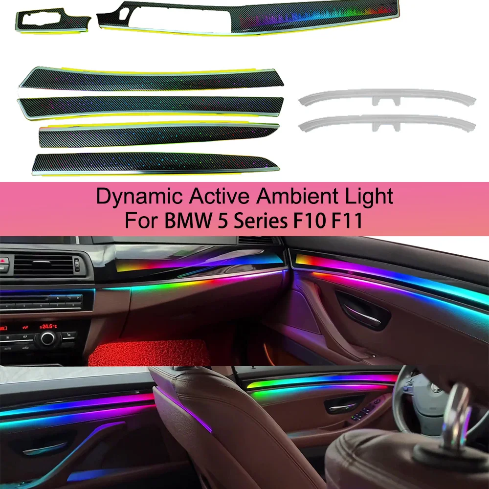 

LED Ambient Light For BMW 5 Series F10 F11 Support Original Menu Control, F10 Interior Lighting Upgrading