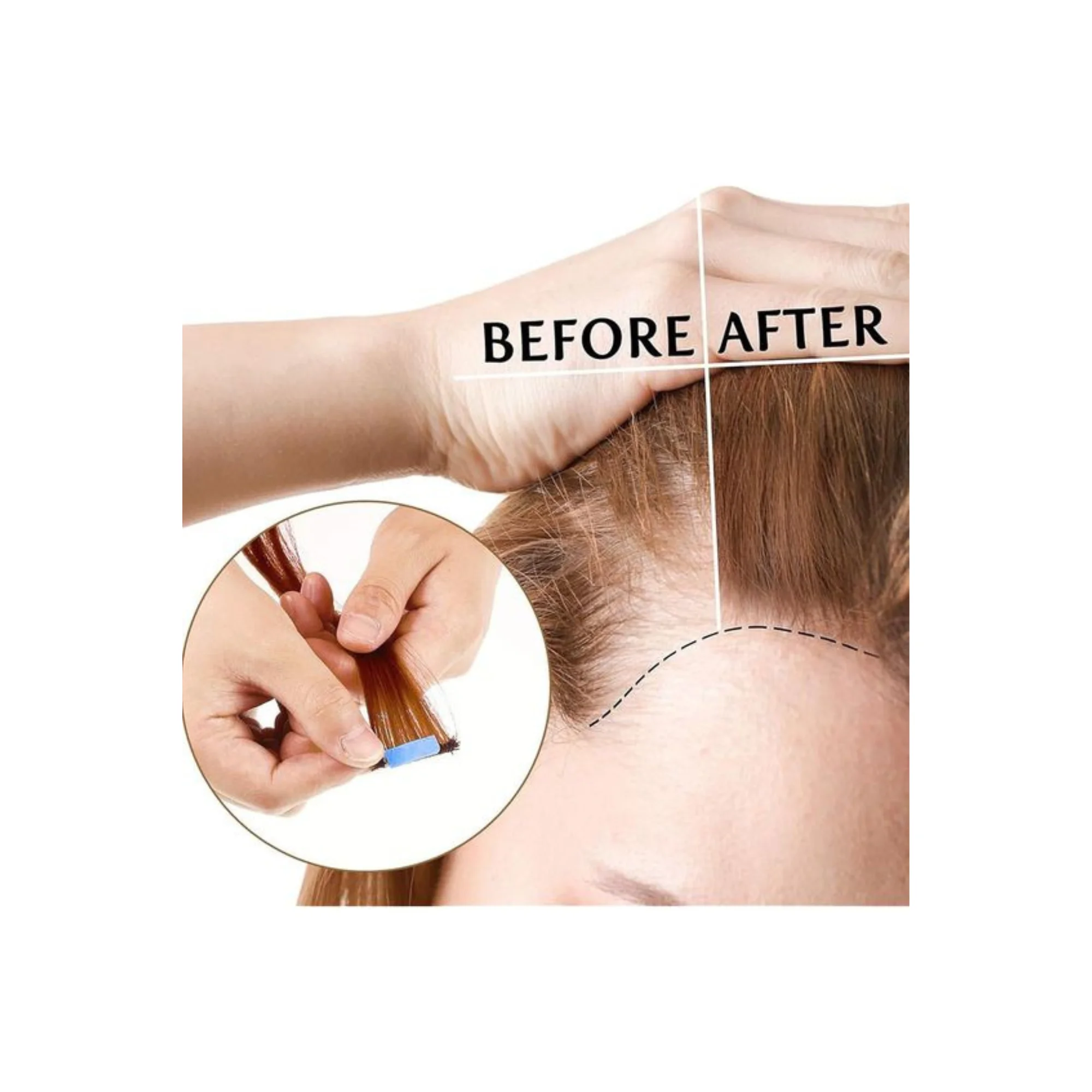 DESHI Tape in Hair Extensions Human Hair Real Natural Remy Hair Straight Seamless Skin Weft For Women Balayage 20Pcs Long Hair