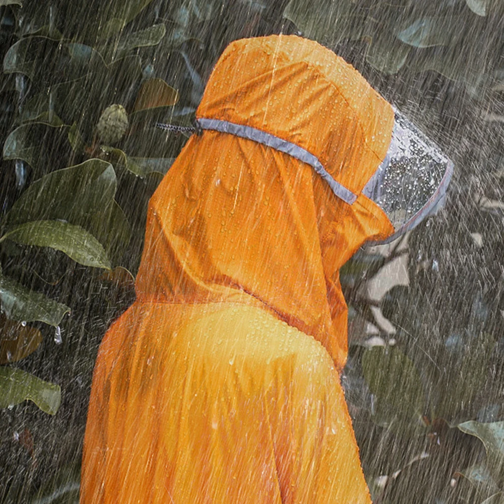 

Hooded Rain Poncho Unisex Waterproof Lightweight Rain Coat with Pockets Reusable Rain Jacket for Emergency Outdoor