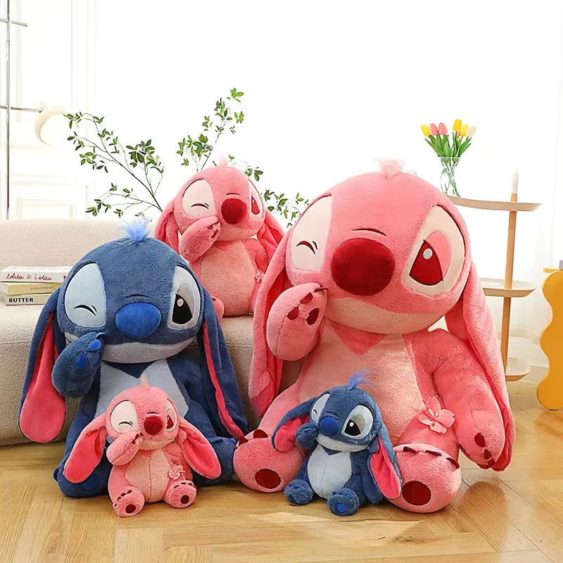 Disney-Jouet en peluche en fourrure de lapin sans fleur, point de couple mignon, beurre de dessin animé, oreiller pour enfants, cadeau d'anniversaire