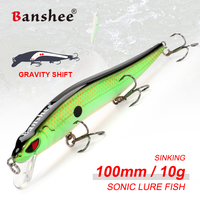 Banshee 100mm 10g JERK Minnow Sinking Artificial Hard Baits Quality Wobblers Fishing Lure For Pike Perch Trout 18Color Crankbait