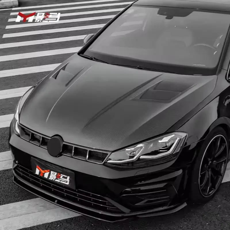 

Подходит для Volkswagen Golf 7/7,5, крышка из углеродного волокна, крышка двигателя, средняя сетка, модернизированные детали