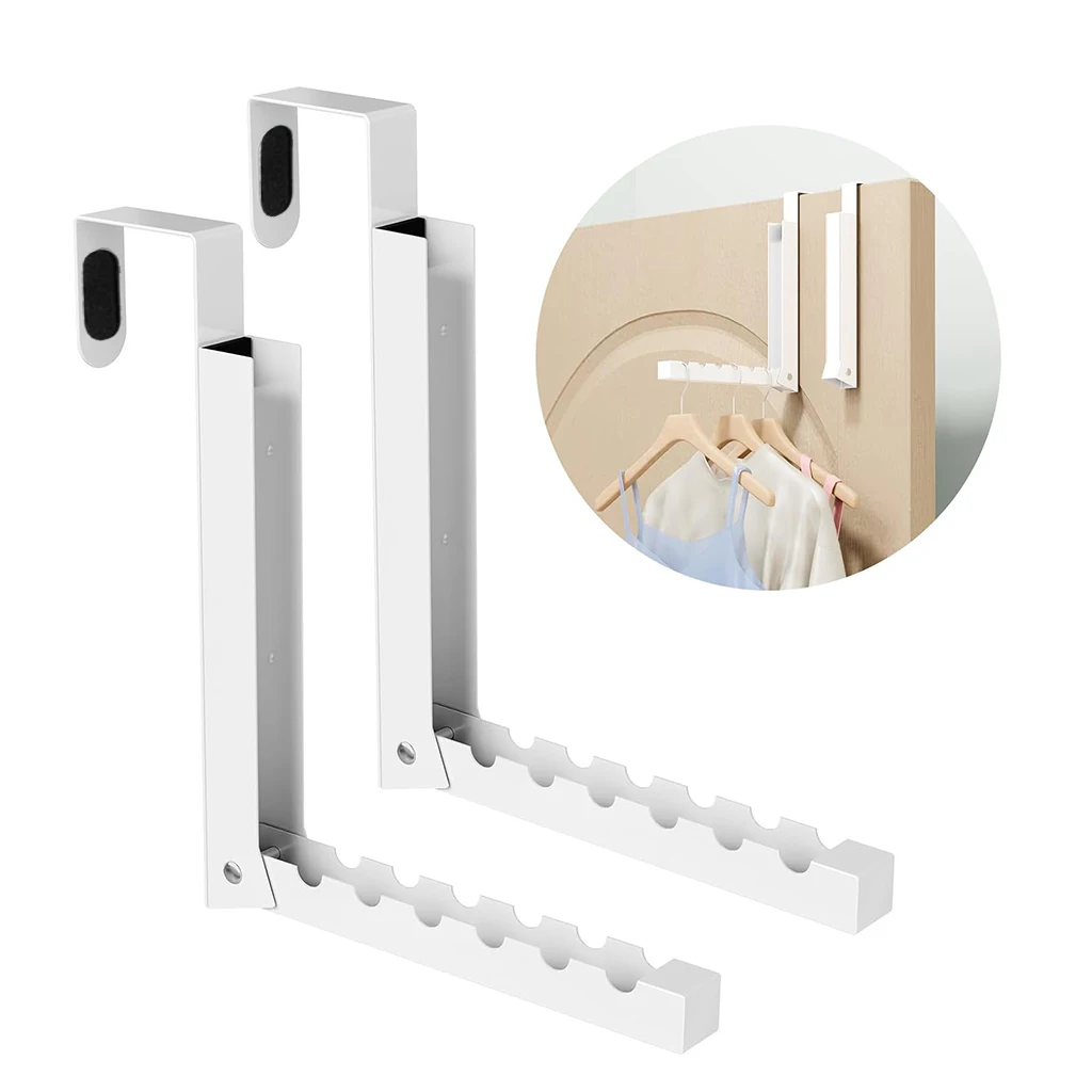 

2PCS Foldable Over The Door Hook Hanger Portable Collapsible Clothes Drying Rack Heavy Duty Metal Hook for Bedroom Laundry Room
