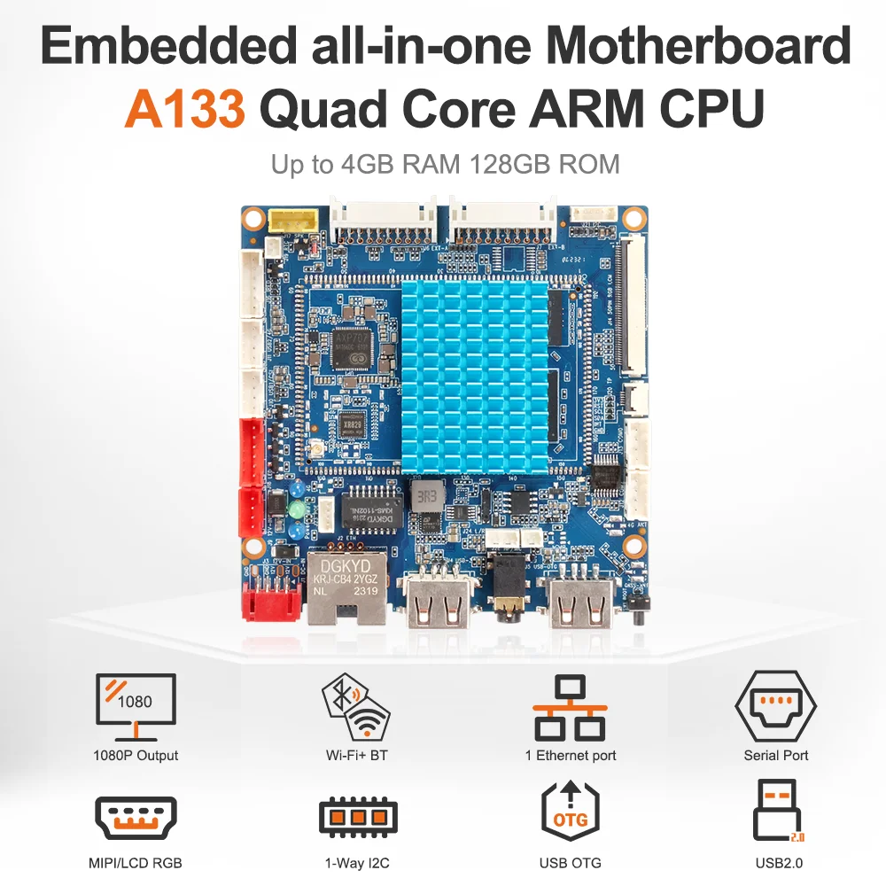 Allwinner A133 WiFi Arm Cortex-A53 WiFi D1 Development Embedded All in One Motherboard Support Android play store app Linux