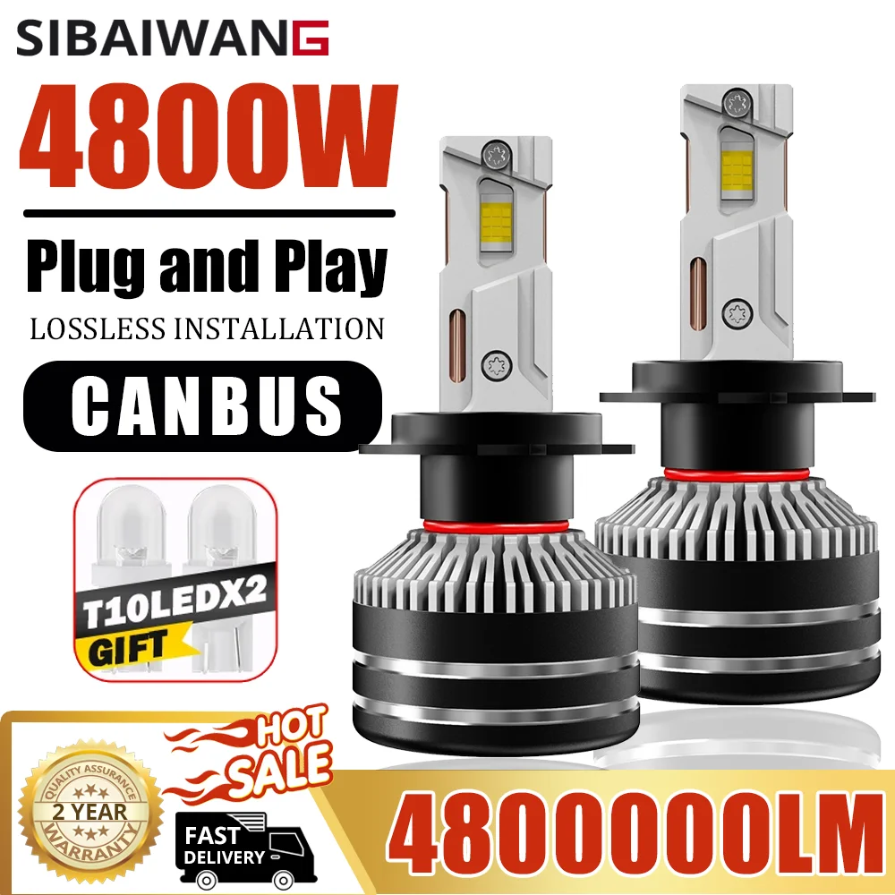 

H7 LED Headlight Bulbs Canbus for Car 4800W Automobile H4 Led Headlamp H1 H8 H9 H11 9005 9006 9012 HB3 HB4 Auto SUV ATV Fog Lamp