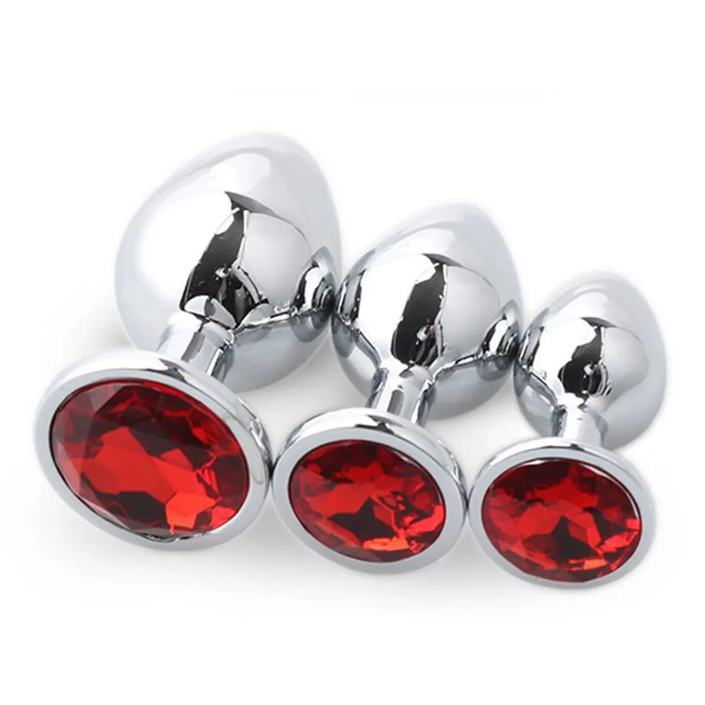 Metal Anal Plug Stainless Steel Butt Plug With Jewelry Colorful Crystal Anus Plug Anal Bead Adults Sex Toys for women Adult Game