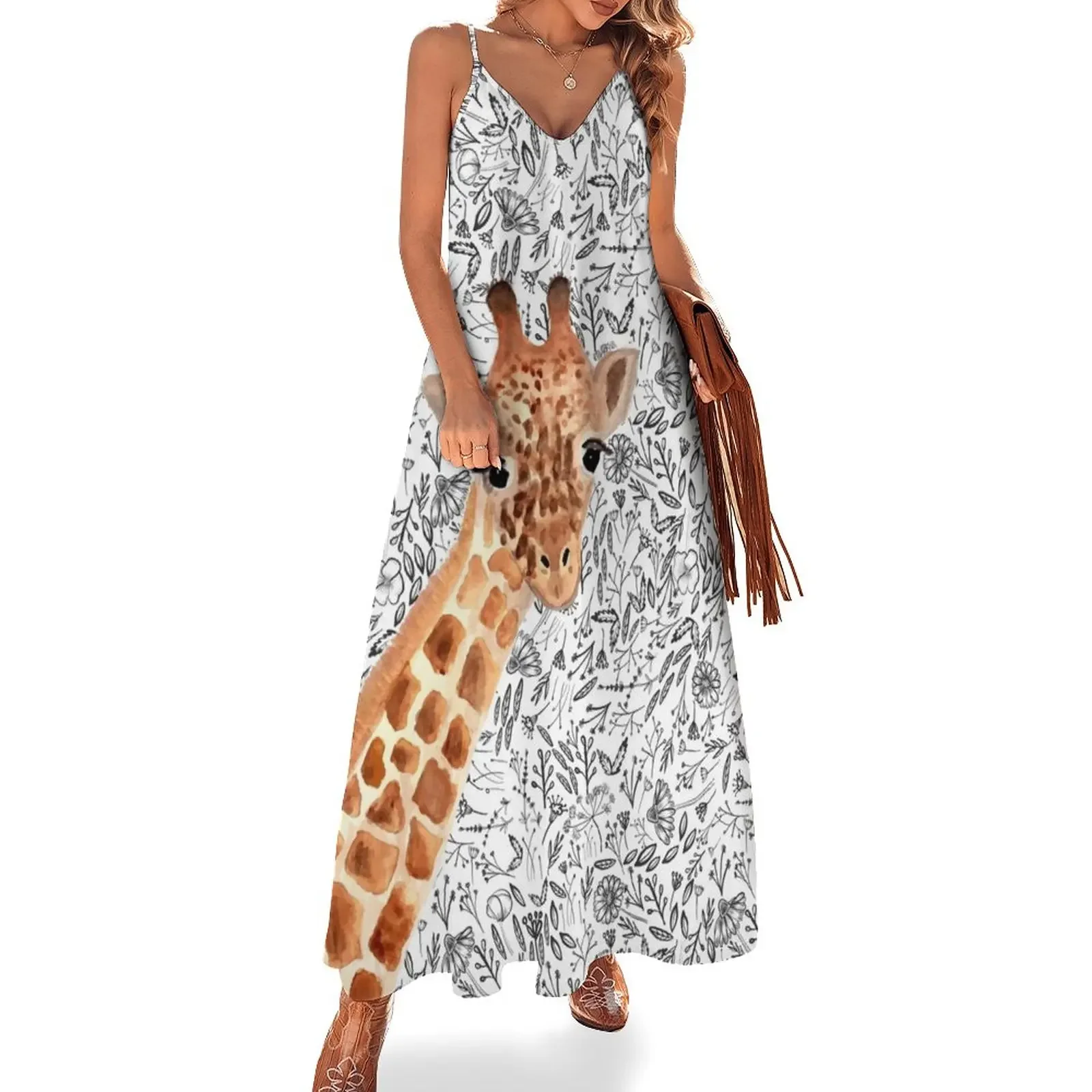 

Watercolor Giraffe Sleeveless Dress dresses for woman 2025 Women's clothing dress for women summer Dress