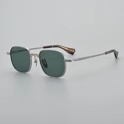 Pure Titanium Ultralight Polarized Sunglasses for Men UV400 Anti-ultraviolet Sun Glasses Women Vintage Square Sunglass Shades