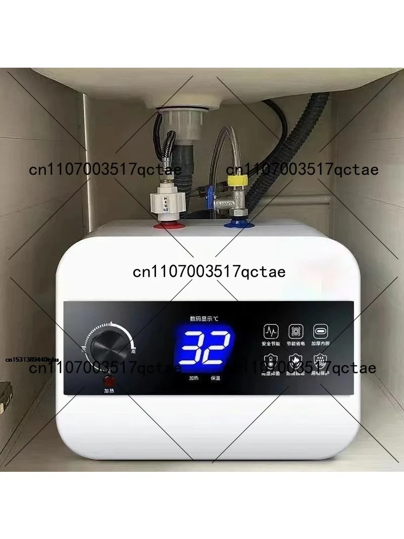 Stainless Steel 6L Electric Water Heater 1500W Fast Continuous Hot Water Supply Digital Display Storage Tank