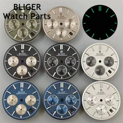 BLIGER 31.5mm watch dial Green luminous fit VK63 quartz Movement Men Watch Accessories  Modified Watch Accessories