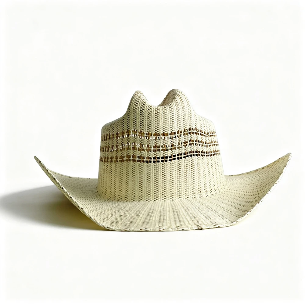 Unisex Hollow Out Paper Straw Cowboy Hat, Wide Brim Breathable Western Sun Hat, Outdoor Travel Beach Summer UV Protection Cowgir