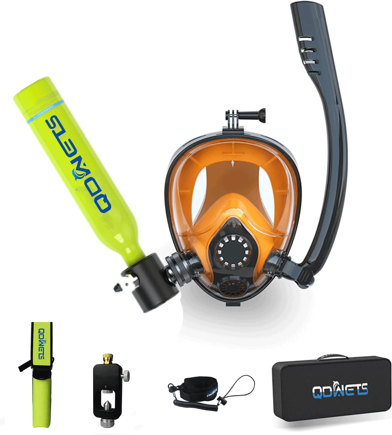 

0.5L Mini Scuba Diving Tank Set - Scuba Diving Cylinder Mini with Snorkel & Mask, Scuba Pony with 5-10 Minutes of Backup Air.