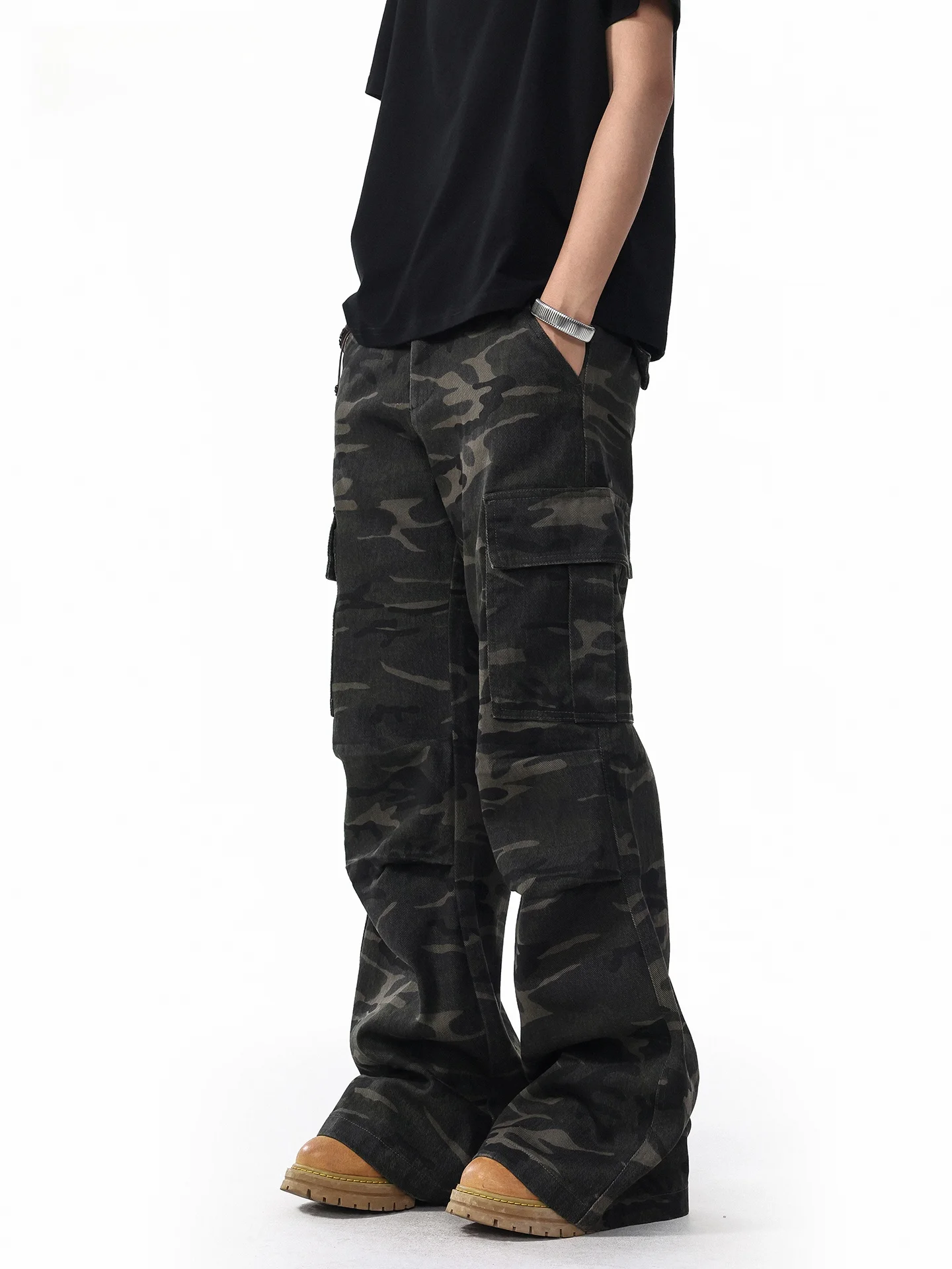 

JFU осень-зима американский Sle винтажные камуфляжные широкие рабочие брюки мужские свободные прямые повседневные длинные брюки