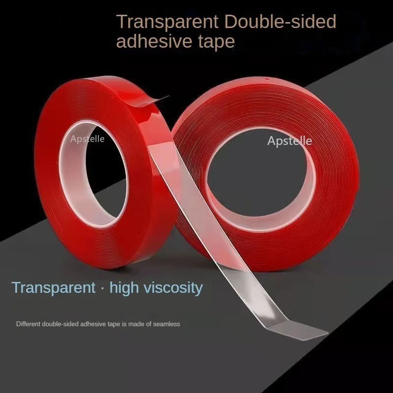 Glass Wall Fixed High-temperature Resistant Waterproof Transparent Red Film Tape for Vehicles Acrylic Double-sided Tape